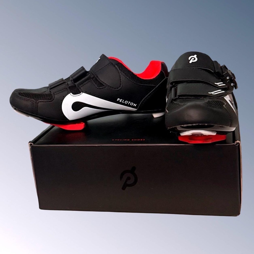 Peloton Cycling Shoes Black White Red Womens USA 8 EU 39 Indoor Spin Cleats